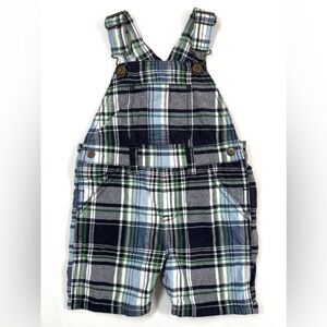 GYMBOREE VINTAGE Boys Plaid Short Overalls 12–18M High Summer 2011 Discontinued